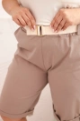 Damen Baumwoll-Shorts in Plus Size mit Gürtel fango