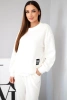 Women's set with a loose sweatshirt and track pants ecru