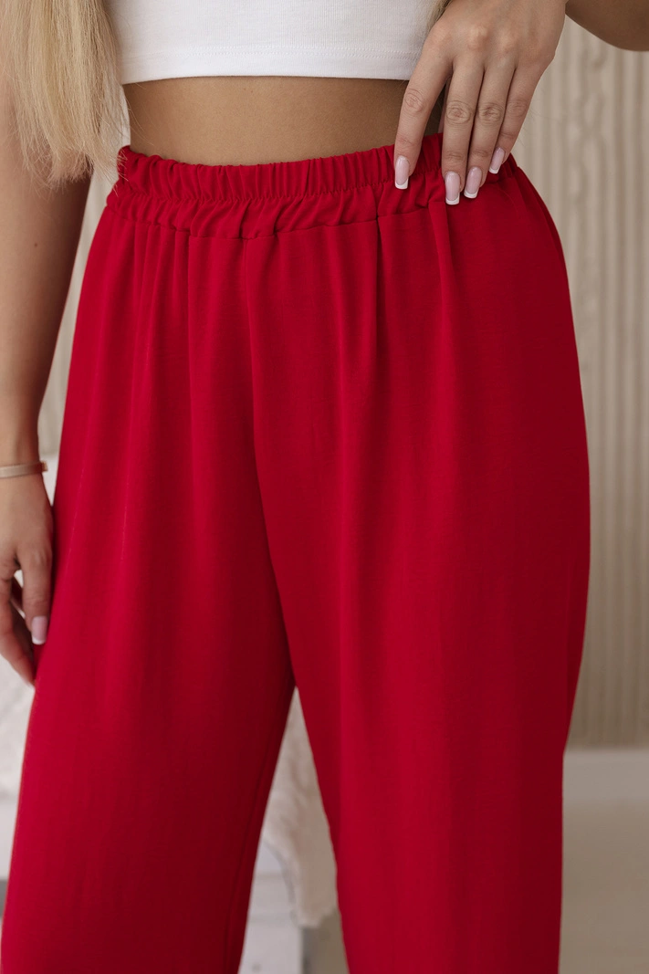 Hose mit weitem Bein rot