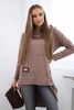 Sweatshirt with long back and hood mocca