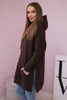Insulated sweatshirt with slits on the sides brown