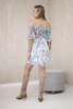 Off-the-shoulder dress with a flower pattern mint