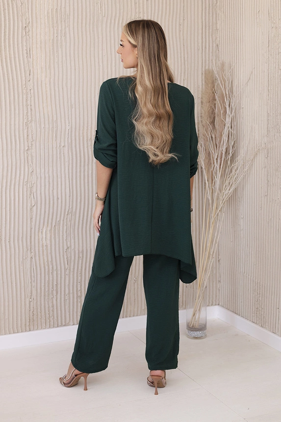 Set Bluse + Hose mit Anhänger Dunkelgrün