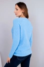Sweter damski z baby alpaki z długim rękawem niebieski