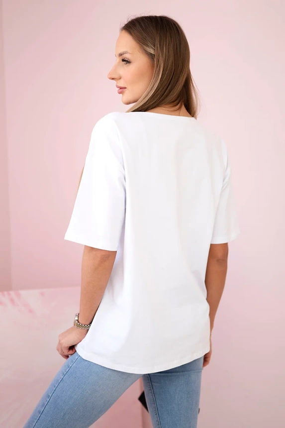 Magic bedruckte Bluse weiß