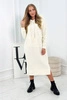 Long dress with a hood Off-white