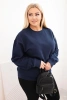 Moteriška pėtelinė Plus Size medvilninė basic su apvaliu iškirpimu mėlyna