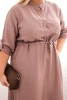 Plus Size women's viscose dress with buttons and a tie at the waist fango