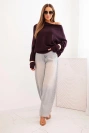 Women's asymmetrical batwing viscose sweater dark purple