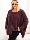 Damen Plus Size Pullover aus Acryl mit lockerer Passform und 3/4-Ärmeln Pflaume