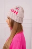 Women's cap London K385 dark beige