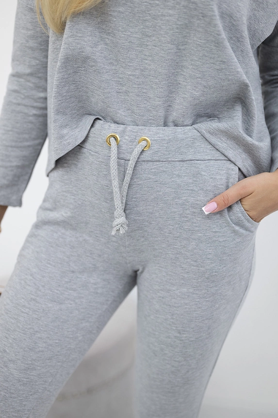 Set with oversized blouse gray