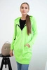 Hooded dress with a hood green neon