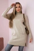 Sweater with stand-up collar dark beige