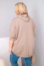 Dámska mikina Plus Size z viskózy s kapucňou a kangurovým vreckom fango