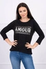 Blouse with printed Amour black S/M - L/XL