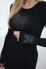 Knitted dress with a bow motif black
