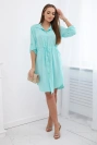 Dress with button closure and tie at the waist mint