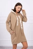 Dress with hood Oversize camel