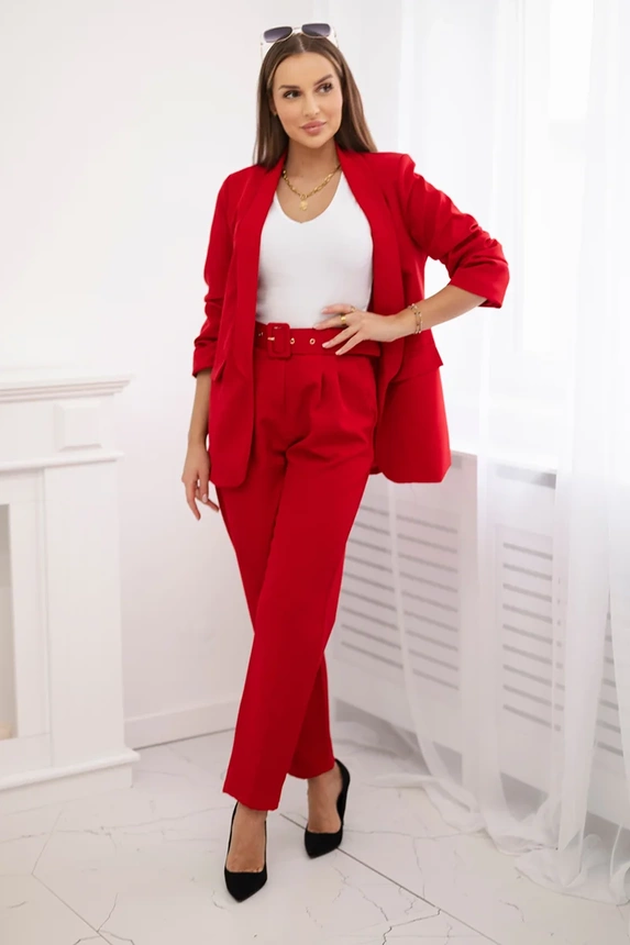 Elegant set of jackets and trousers red