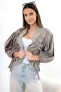 Women's cotton cover-up with ruching and tie detail fango