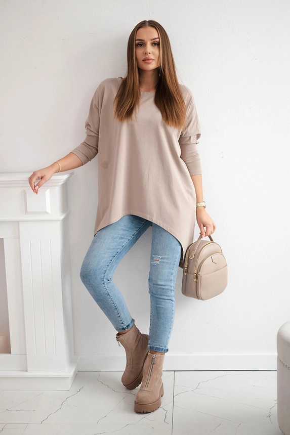 Blouse oversize dark beige