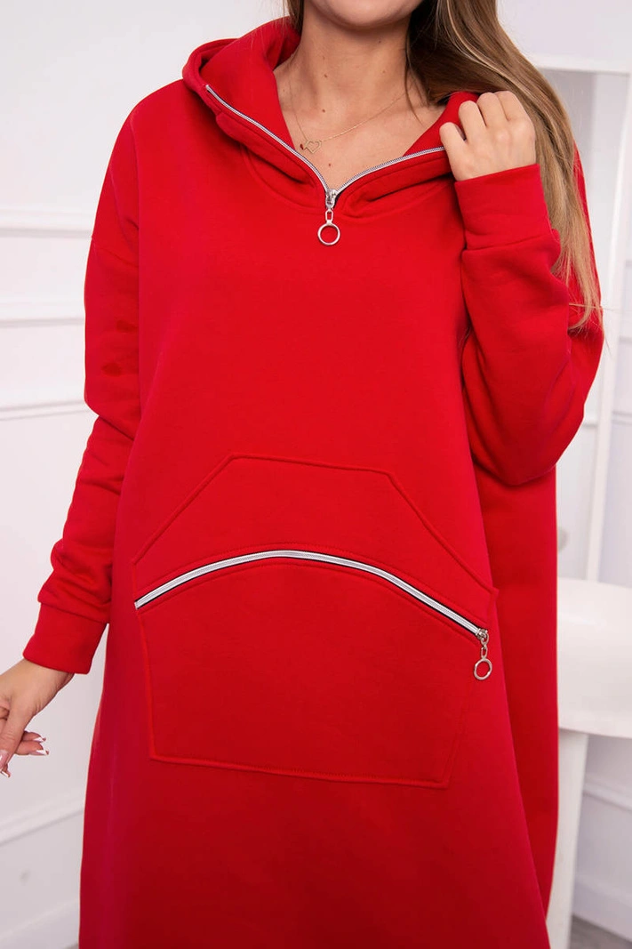 Isoliertes Kleid mit Kapuze rot