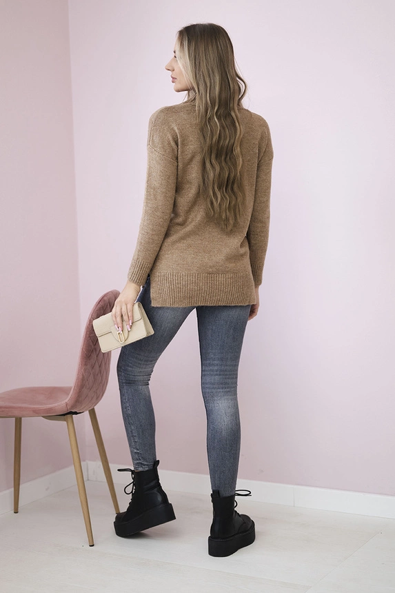 Pullover mit Stehkragen Kamel