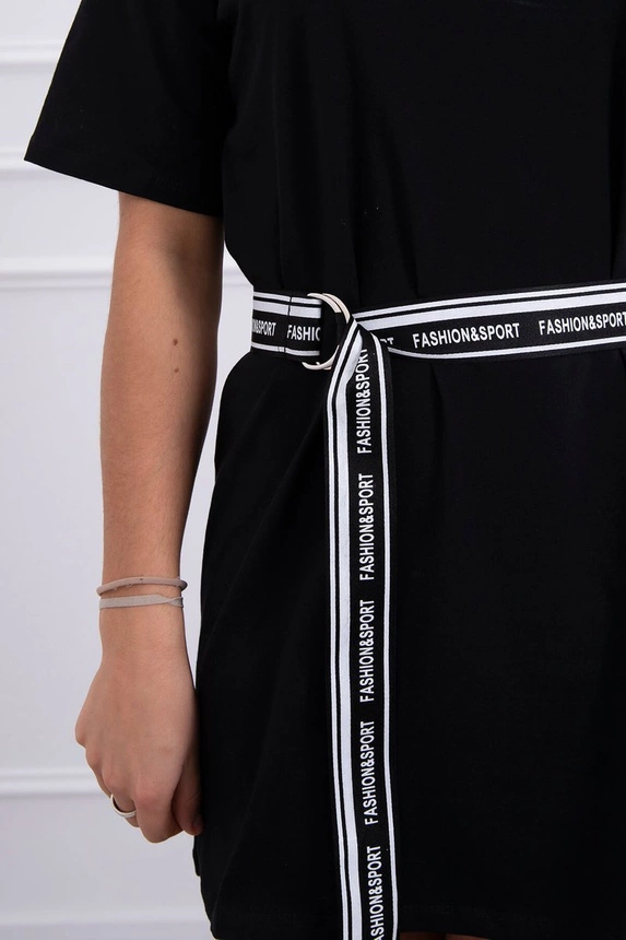 Kleid mit Ziergürtel schwarz