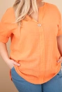 Women's Plus Size Cotton Button-Front Blouse orange