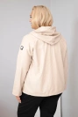Dámská bunda Plus Size s kapucí a nastavitelným spodkem béžová