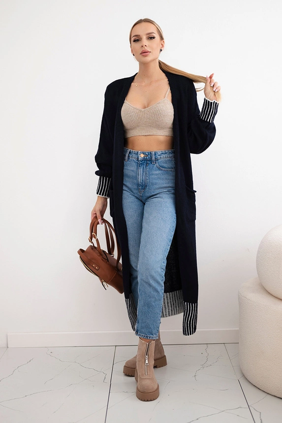 Cardigan with pockets navy blue