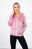 Velor sweatshirt with a hood powdered pink