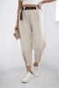 Punto trousers with leg closure dark beige