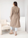 Women's coat with belt and gold buckles fango