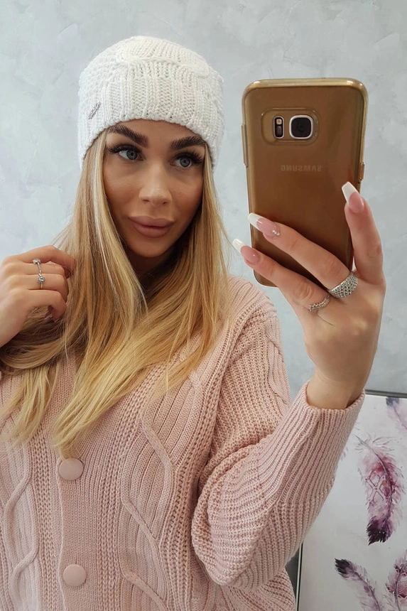 Cap with fleece Karolina K243 white