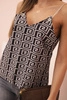 Women's tank top with chain and geometric pattern fango + black