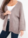 Damenpullover aus 80% Kid-Mohair mit lockerem Schnitt ohne Verschluss fango rot