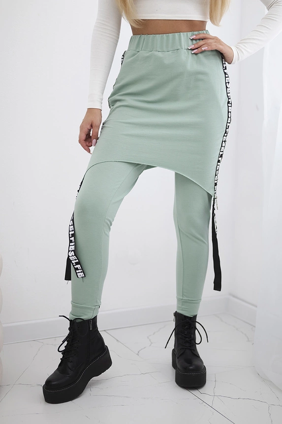 Hose/Anzug mit Selfie-Beschriftung dark mint