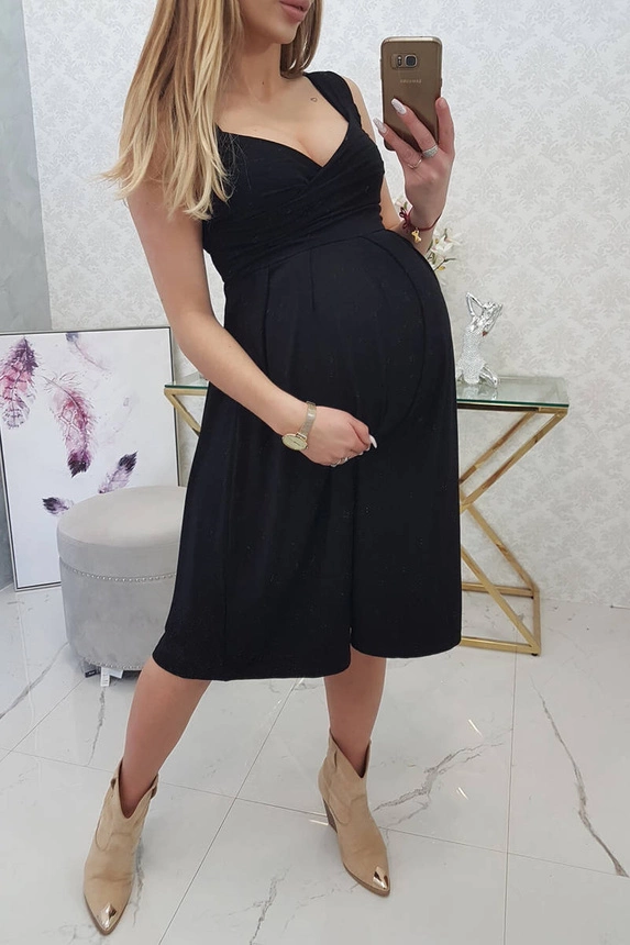 Kleid mit breiten Trägern schwarz