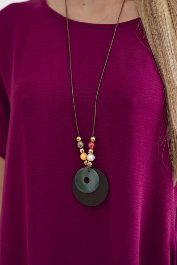 Kleid mit Taschen und Anhänger Pflaume