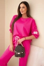 Set sweatshirt + pants buttery fabric fuchsia
