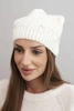 Women's winter wool hat with zirconia and pattern K455 mocha