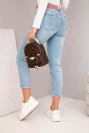 Damenjeans mit hohem Bund und Gürtel jeansowy