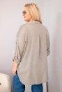 Dámska bavlnená košeľa Plus Size s golierom a čipkovou vsadkou fango