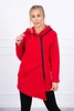 Padded sweatshirt with hood red