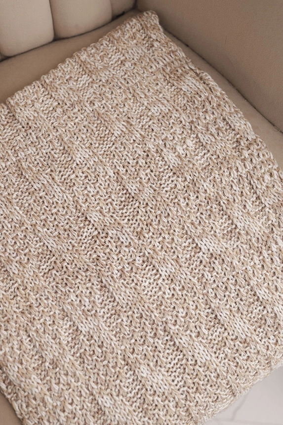 Women's thick melange wool winter wrap KN24 beige