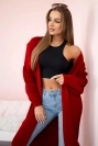 Langer Strickjacken-Pullover rot