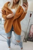Sweatshirt with short zipper camel