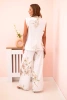 Women's set made of viscose, vest and pants in floral, white